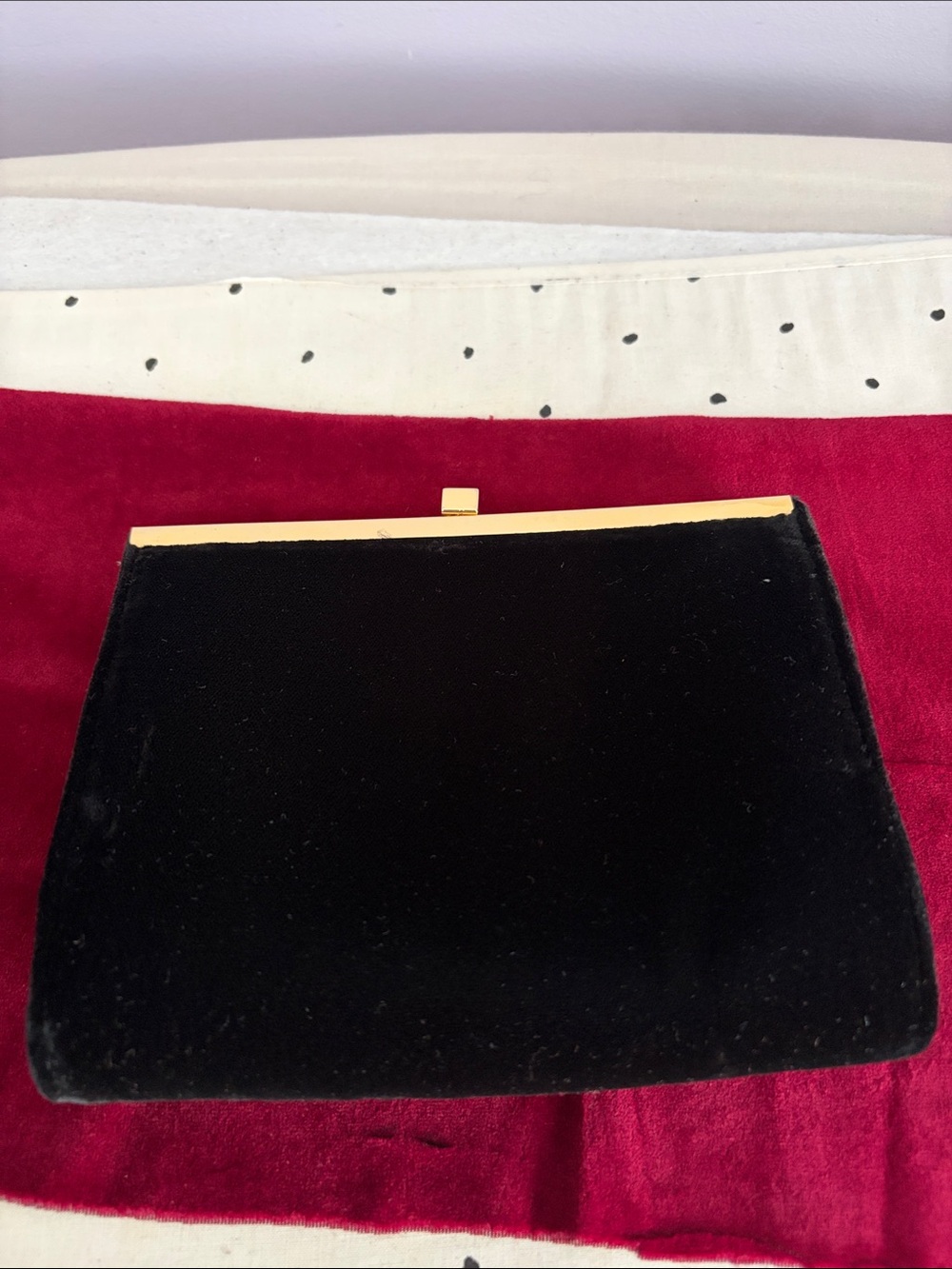 Elegant Velvet Black Clutch Purse
